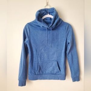 Blue cowl neck hoodie